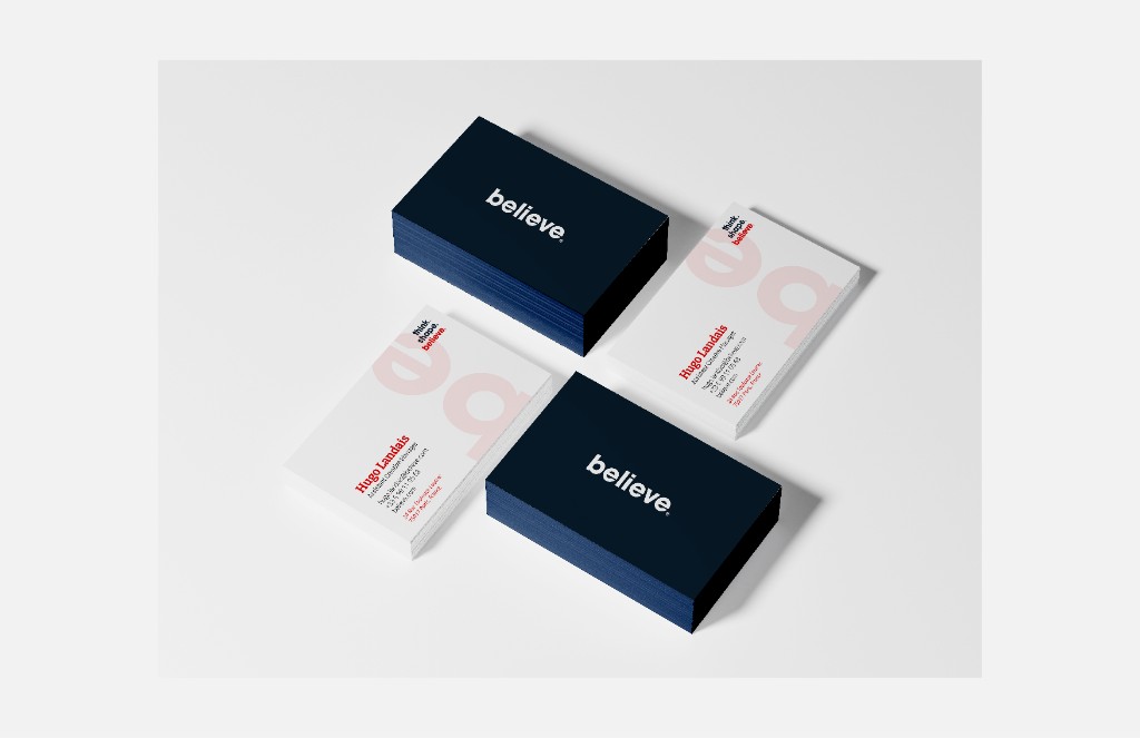 Believe Music business card mockups