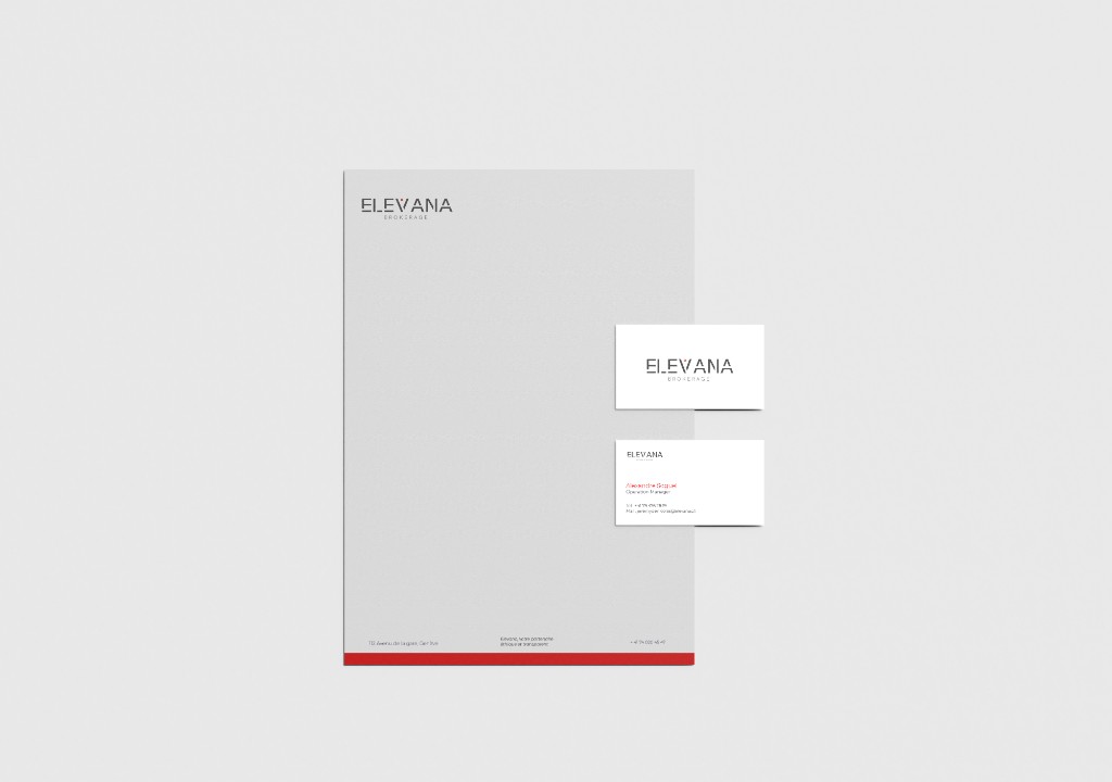 Elevana stationery and business card mockup