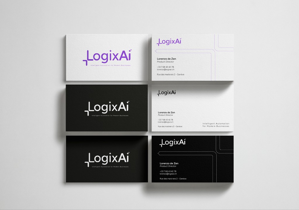 LogixAi business card identity system