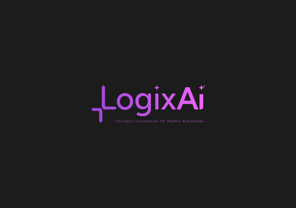 LogixAi purple logo on dark background