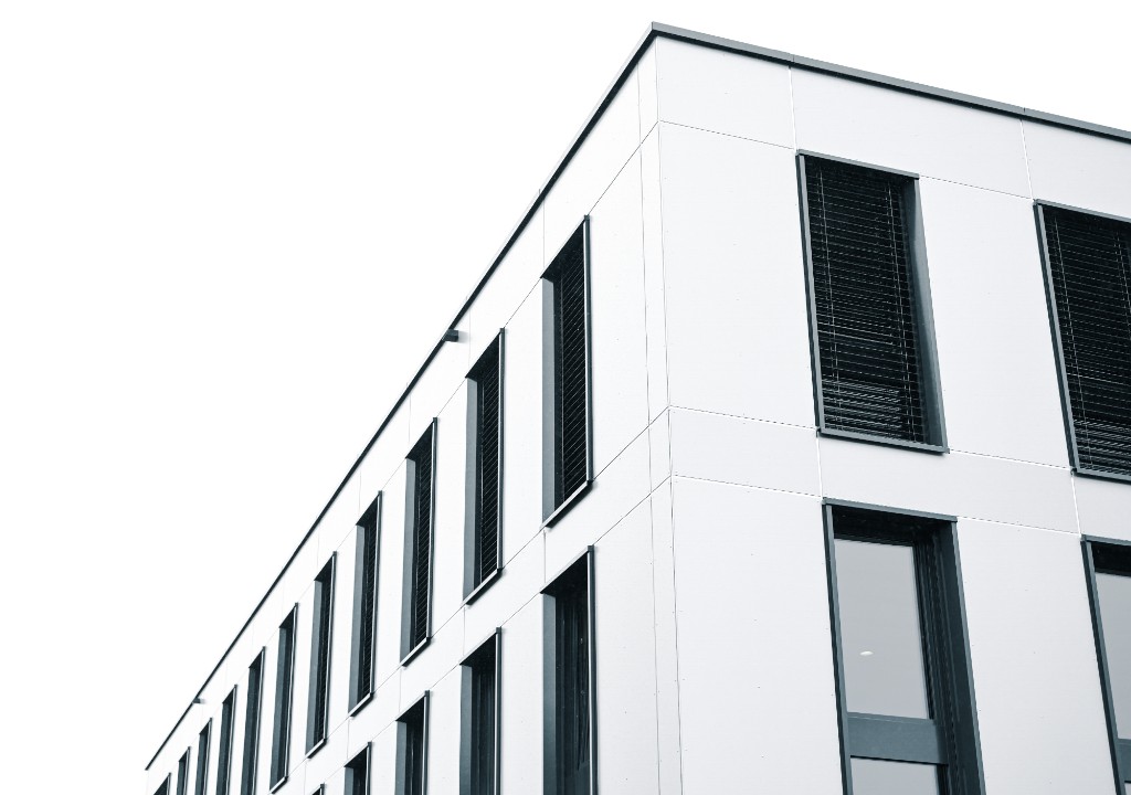 Minimal Swiss office building exterior